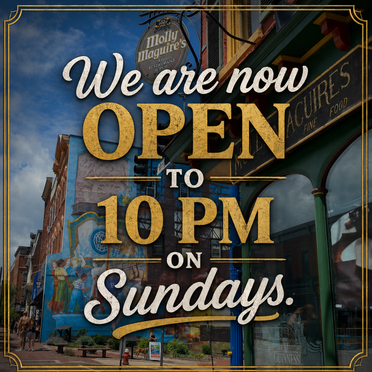 now open till 10 pm on Sundays