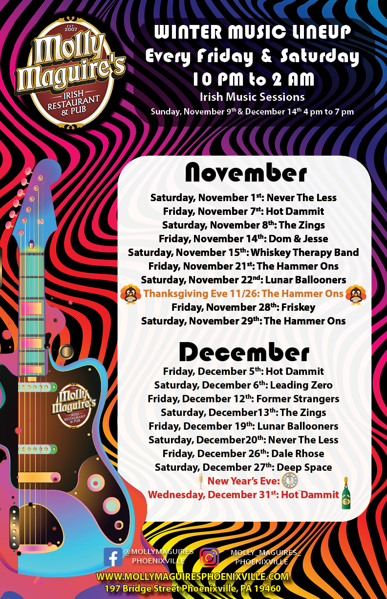 Molly Maguires Live Bands November and December 2025 new