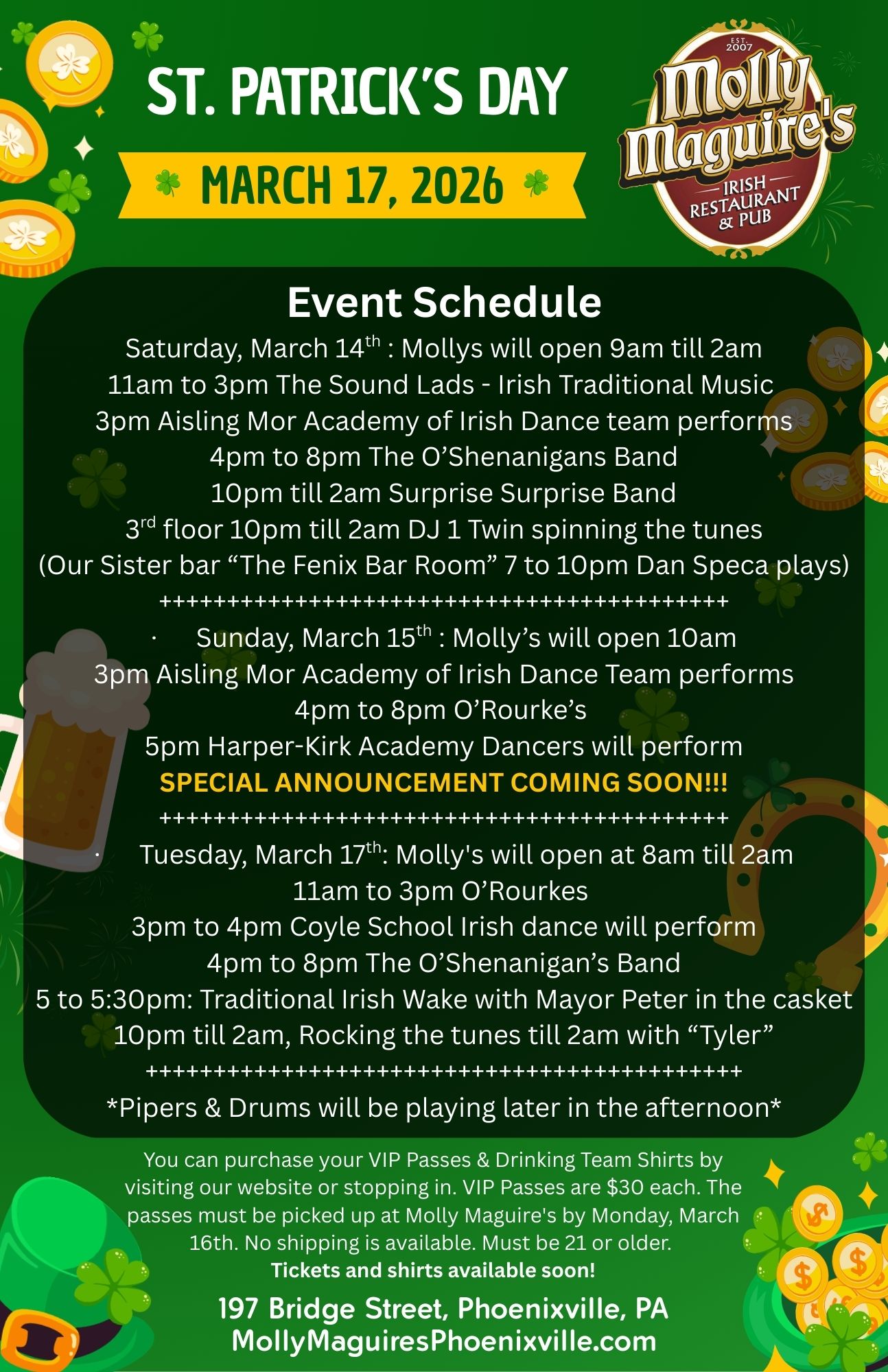 Molly St Patricks Day Schedule 2026 (11 x 17 in) 3 11